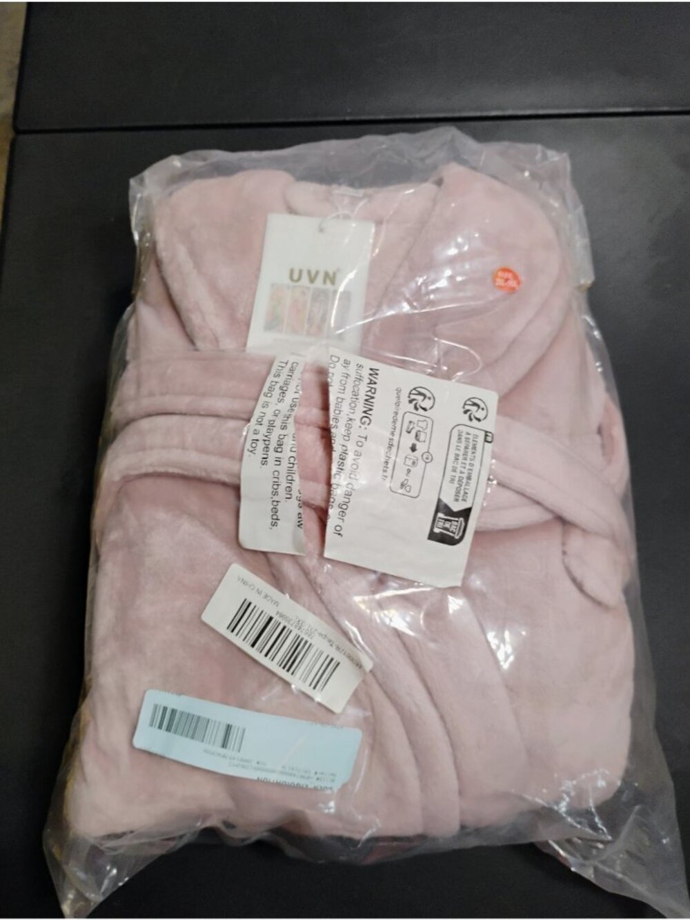 UVN Pink Fleece Bathrobe In Packaging With Belt Tie